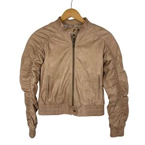 Alice + Olivia Tan Leather Jacket